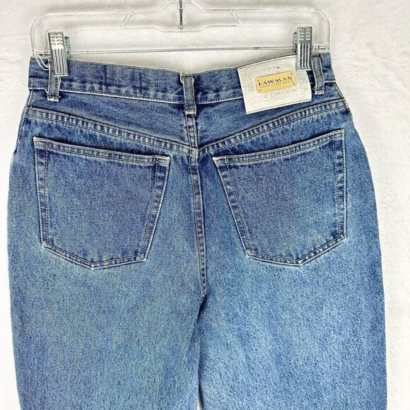 Lawman Vintage Western Tapered Leg Mom Jeans Size 4 Medium Wash Rigid Denim - Picture 4 of 7